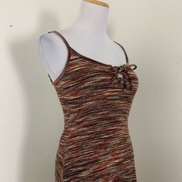 Aeropostale Space Dye Tank Dress Size Small Marled Retro Stretch Brown - Picture 10 of 13